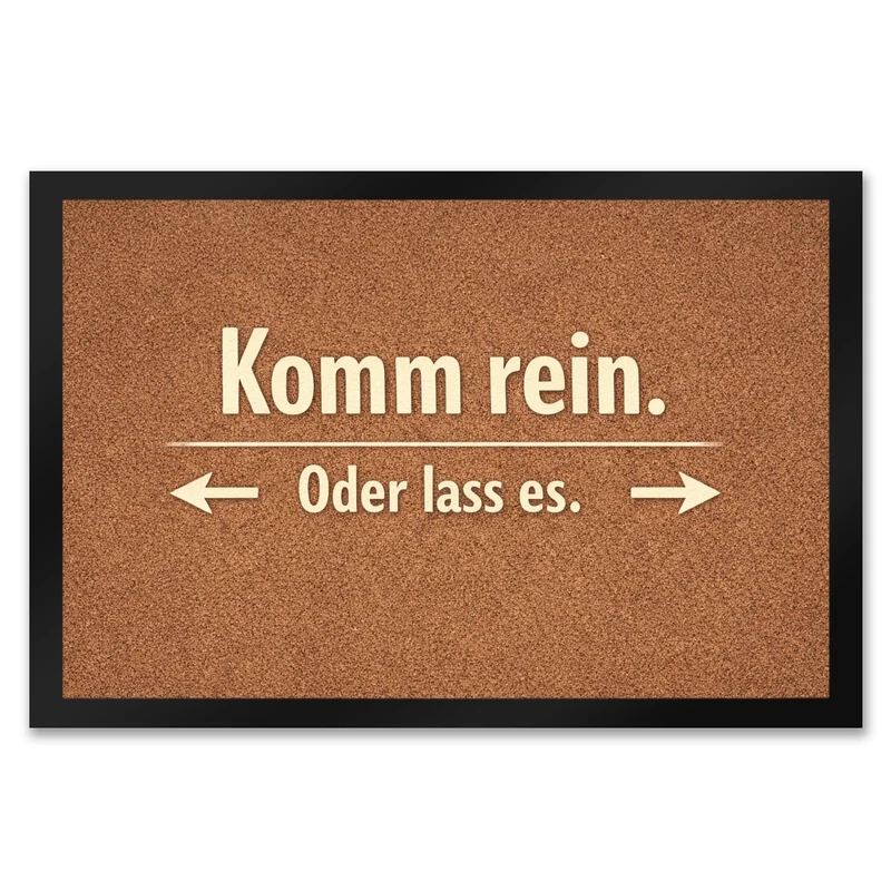 Kork-Effekt Komm rein Oder lass es Fußmatte in 35x50 cm