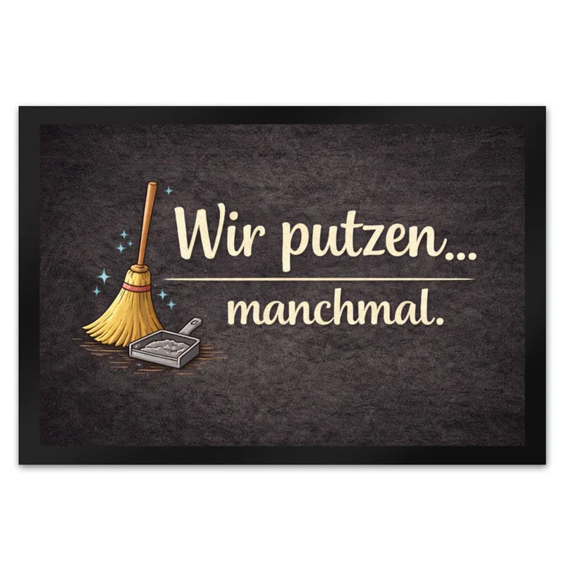Besen Wir putzen... manchmal. Fußmatte in 35x50 cm Wohnzimmerdeko