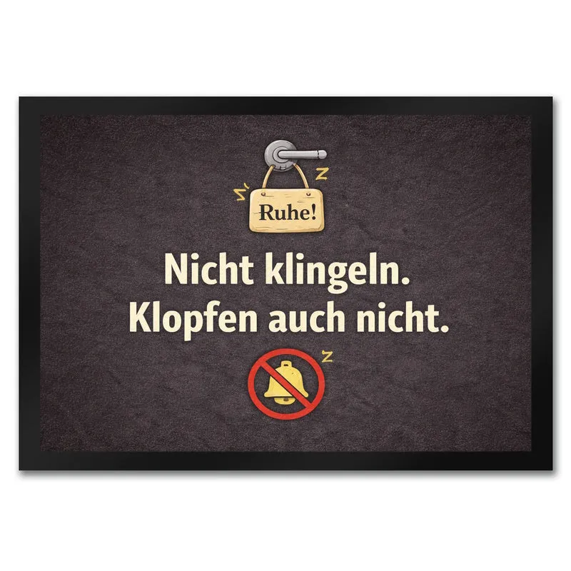 Nicht klingeln. Klopfen auch nicht. Türgriff Ruhe Fußmatte in 35x50 cm
