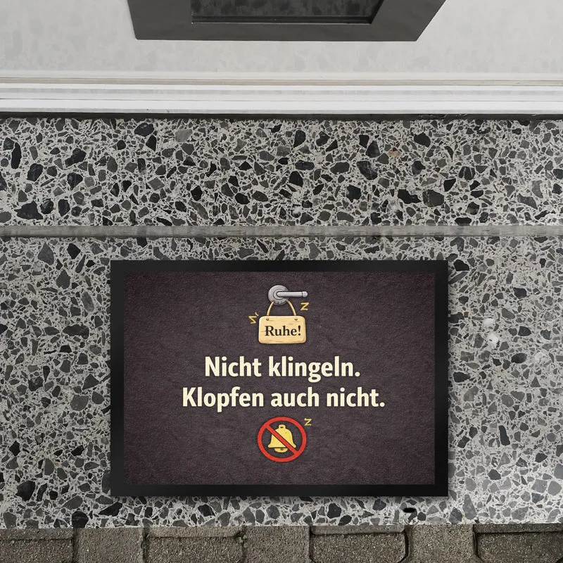 Nicht klingeln. Klopfen auch nicht. Türgriff Ruhe Fußmatte in 35x50 cm