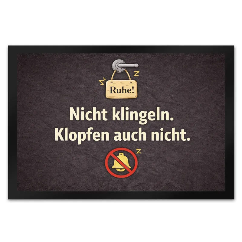 Nicht klingeln. Klopfen auch nicht. Türgriff Ruhe Fußmatte in 35x50 cm
