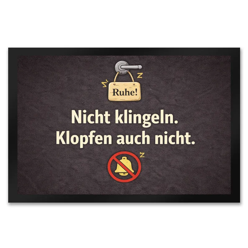 Nicht klingeln. Klopfen auch nicht. Türgriff Ruhe Fußmatte in 35x50 cm