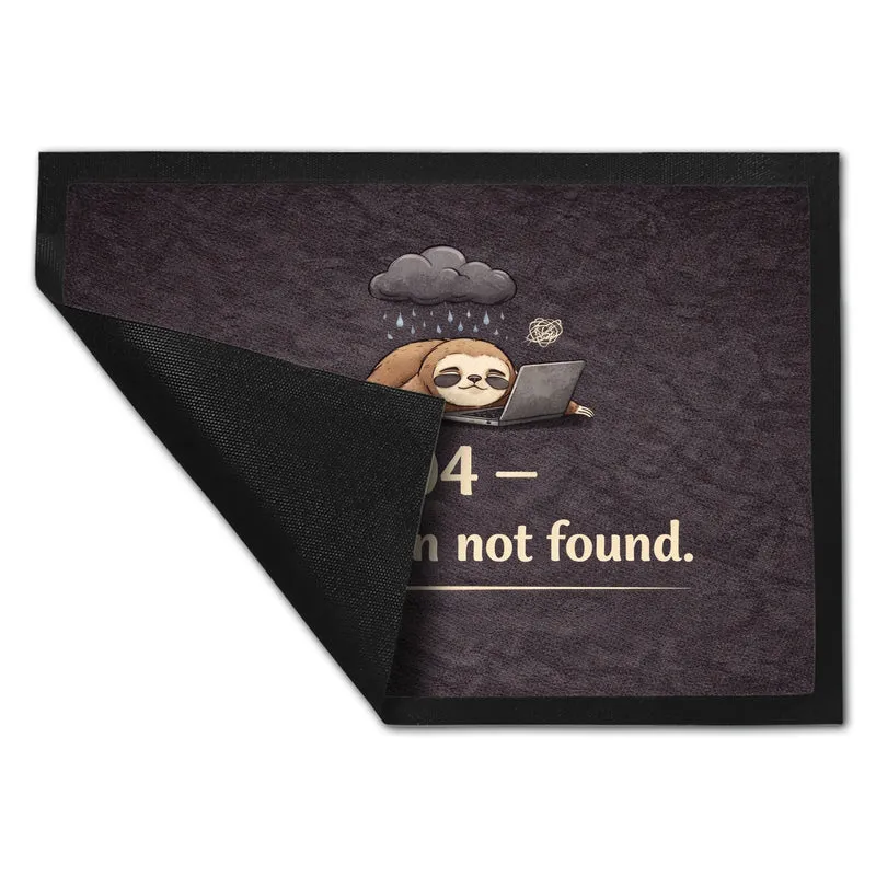 Faultier Laptop 404 Motivation not found Fußmatte in 35x50 cm