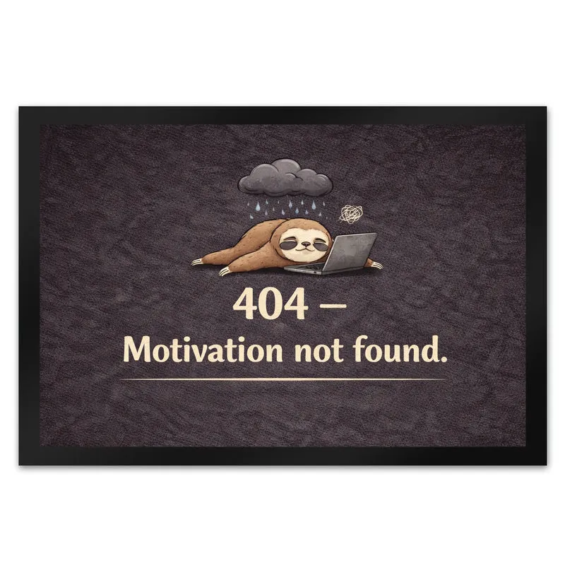 Faultier Laptop 404 Motivation not found Fußmatte in 35x50 cm