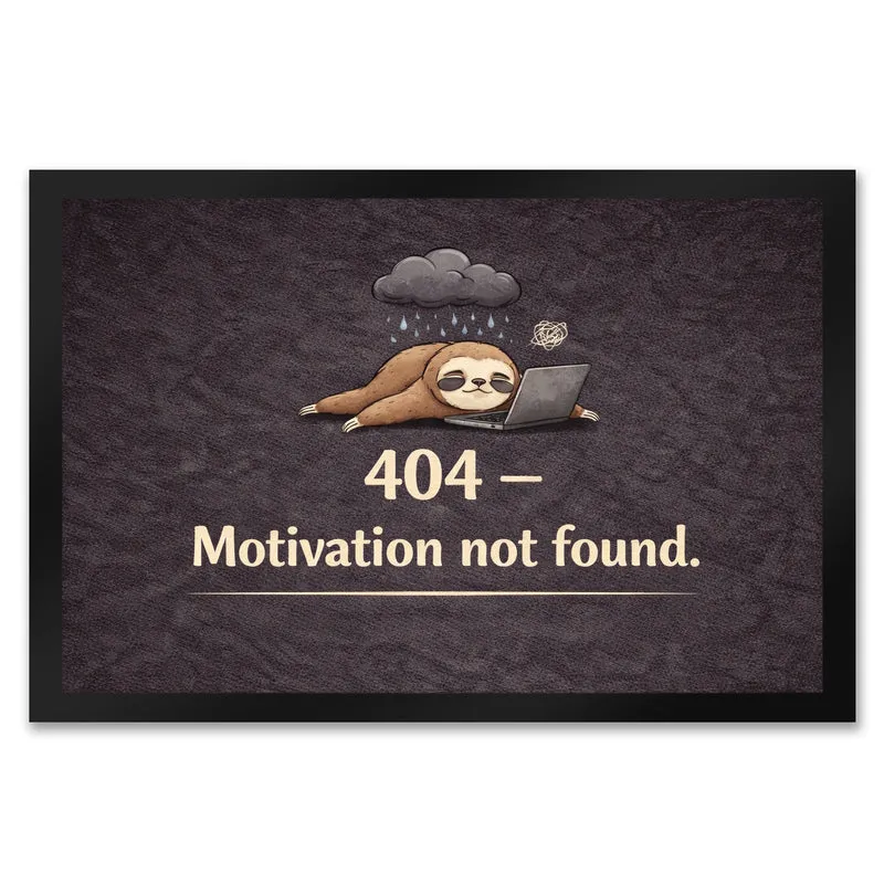 Faultier Laptop 404 Motivation not found Fußmatte in 35x50 cm