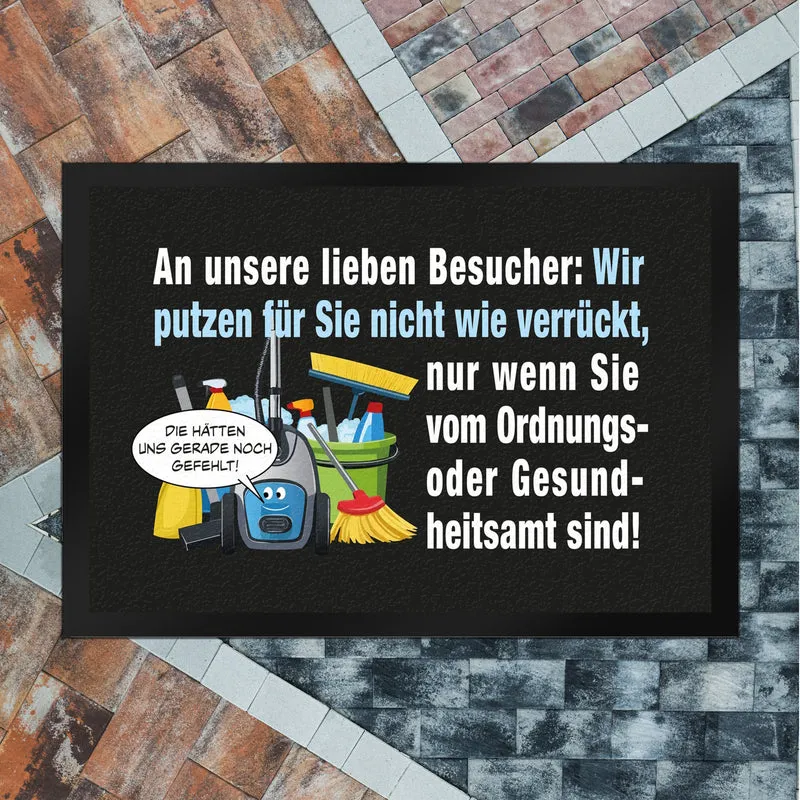 Hausarbeit Fußmatte in 35x50 cm mit Spruch: Sauber, außer bei Amtbesuch!