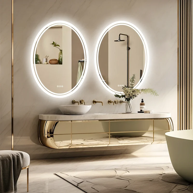 Luxuriöser runder LED-Badezimmerspiegel