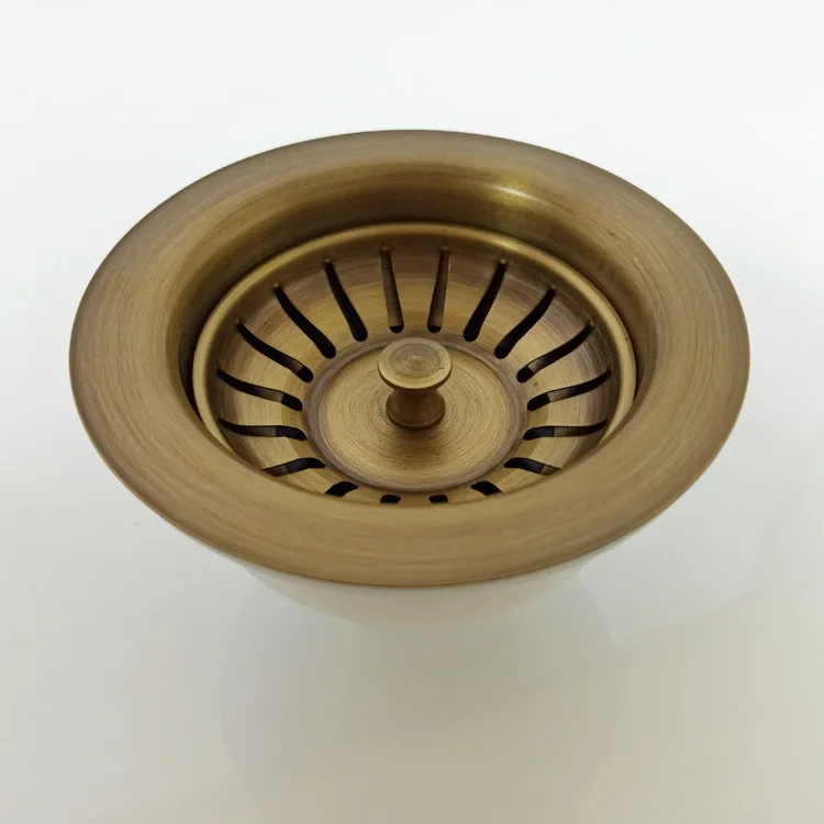 Küchenabflussstöpsel – 3,5 Zoll | Antikes Messing | Poliertes Finish | Kupfer