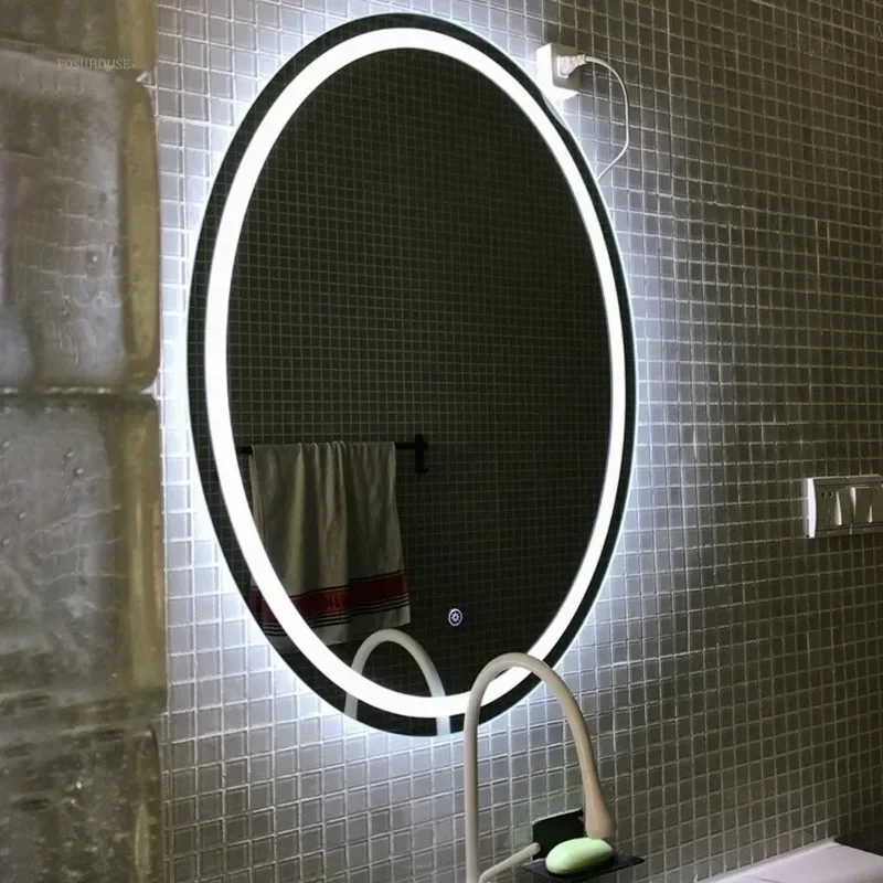 Luxuriöser ovaler LED-Badezimmerspiegel | 60 x 80 cm | Touch-Steuerung & Antibeschlag