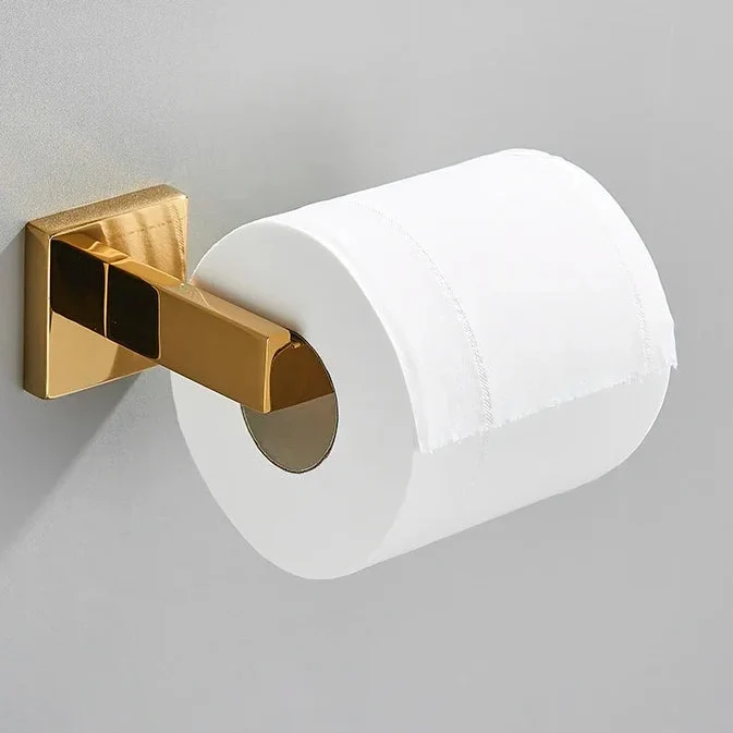 Papierrollenhalter aus 304 Edelstahl, goldfarben, für Badezimmer