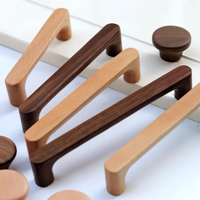 Möbelknopf aus Holz – Buche oder Walnuss | Hübsches Design | Schrauben inklusive