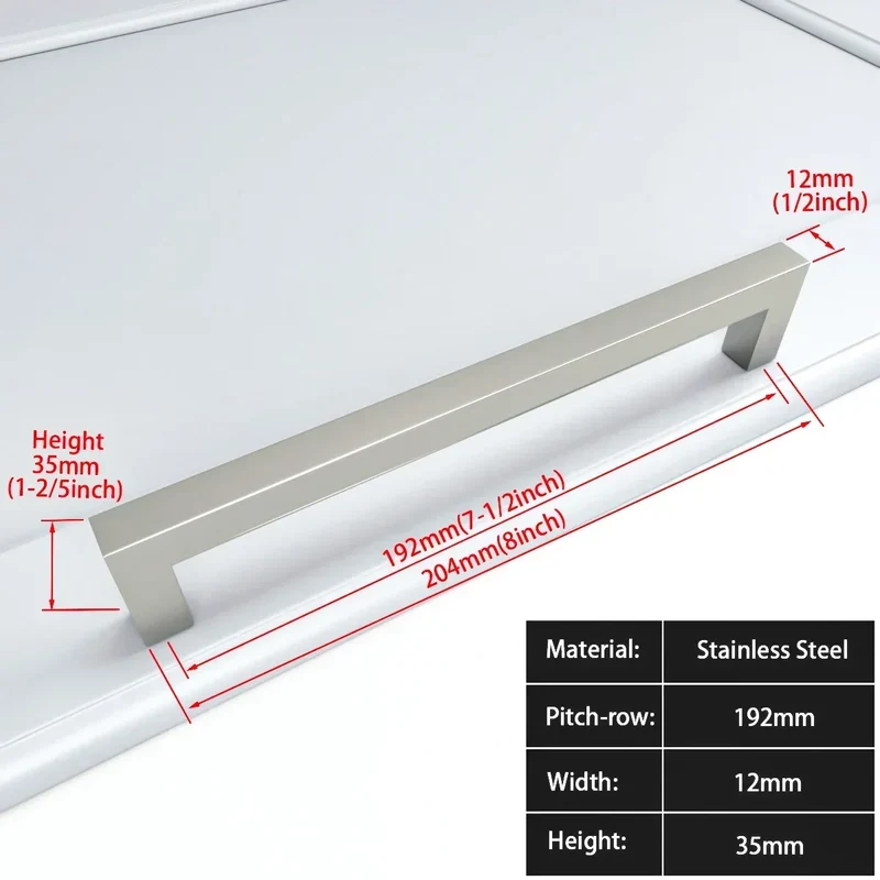 Schwarzer quadratischer Möbelgriff – Aluminiumlegierung | Verschiedene Größen | Schrauben enthalten