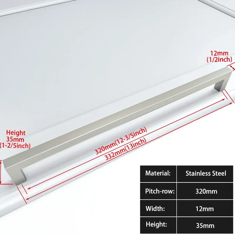 Schwarzer quadratischer Möbelgriff – Aluminiumlegierung | Verschiedene Größen | Schrauben enthalten