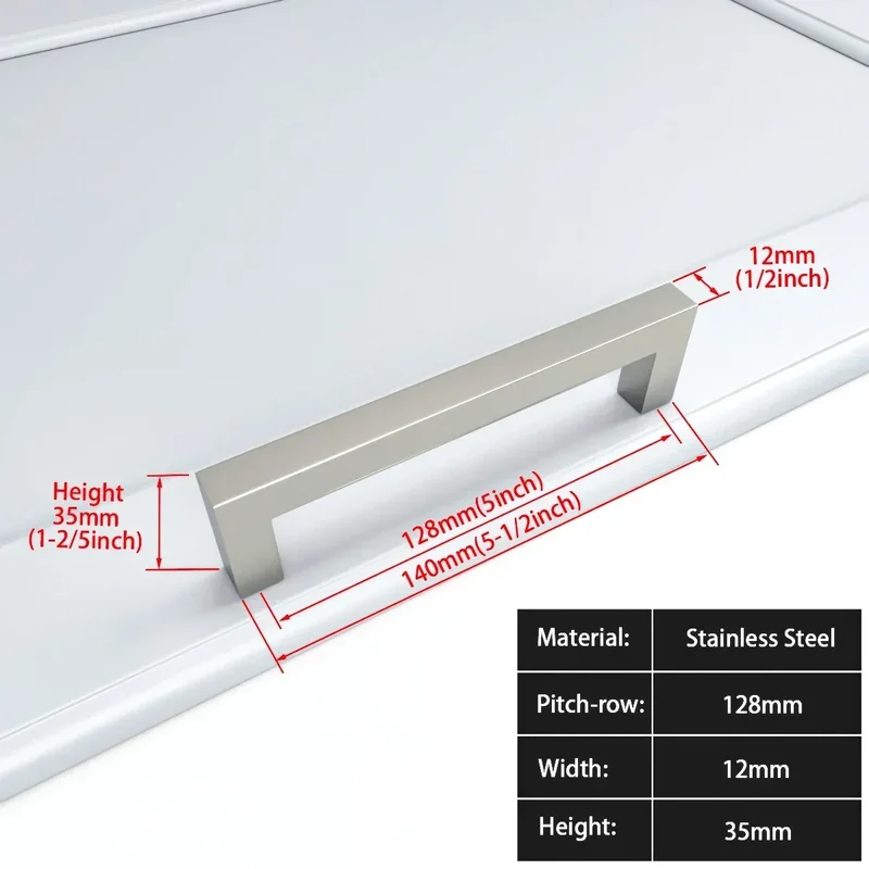 Schwarzer quadratischer Möbelgriff – Aluminiumlegierung | Verschiedene Größen | Schrauben enthalten