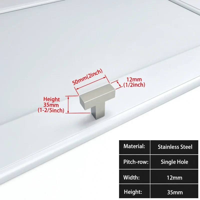Schwarzer quadratischer Möbelgriff – Aluminiumlegierung | Verschiedene Größen | Schrauben enthalten
