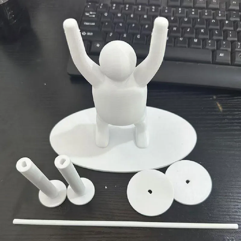 Lustiger Gewichtheber-Toilettenpapierhalter – 3D-Druck | Standmodell | Grau/Weiß/Schwarz
