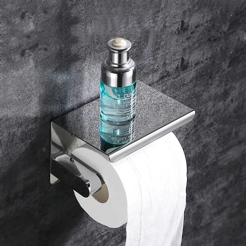 SmartHold Luxe – Toilettenpapierhalter aus Aluminium mit Telefonablage