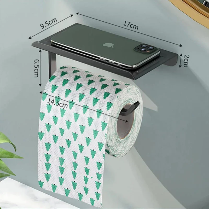 SmartHold Luxe – Toilettenpapierhalter aus Aluminium mit Telefonablage