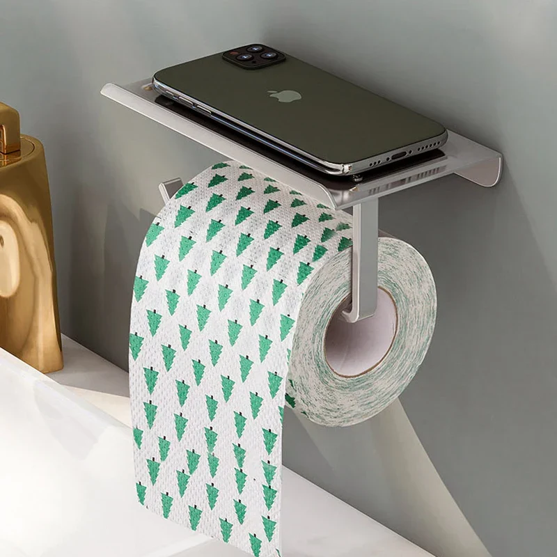 SmartHold Luxe – Toilettenpapierhalter aus Aluminium mit Telefonablage