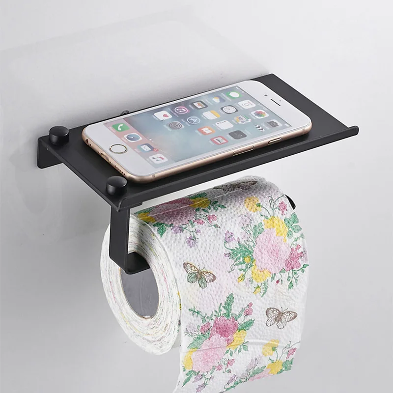 SmartHold Luxe – Toilettenpapierhalter aus Aluminium mit Telefonablage
