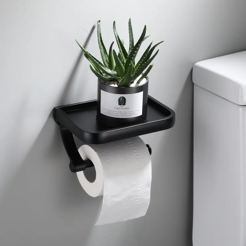 SmartHold Luxe – Toilettenpapierhalter aus Aluminium mit Telefonablage