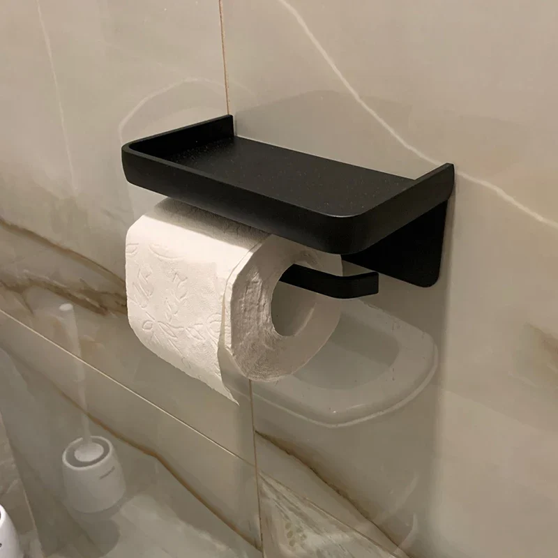 SmartHold Luxe – Toilettenpapierhalter aus Aluminium mit Telefonablage