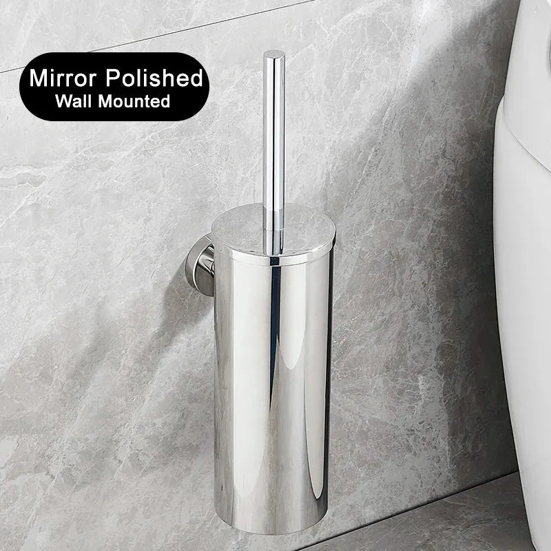 SteelClean Luxus-Toilettenbürste mit Wandhalterung – Schwarzes Edelstahldesign