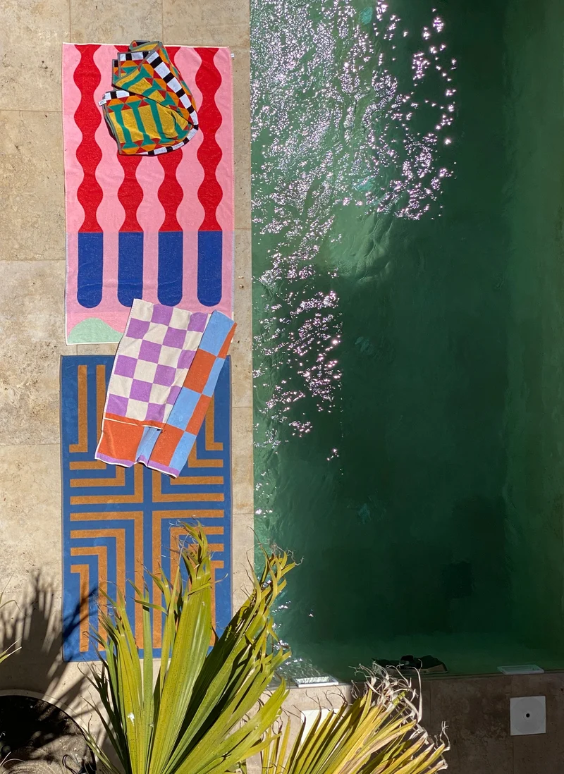 Beach Towel "Santa Monica" by Sophie Probst - XL 100% Cotton