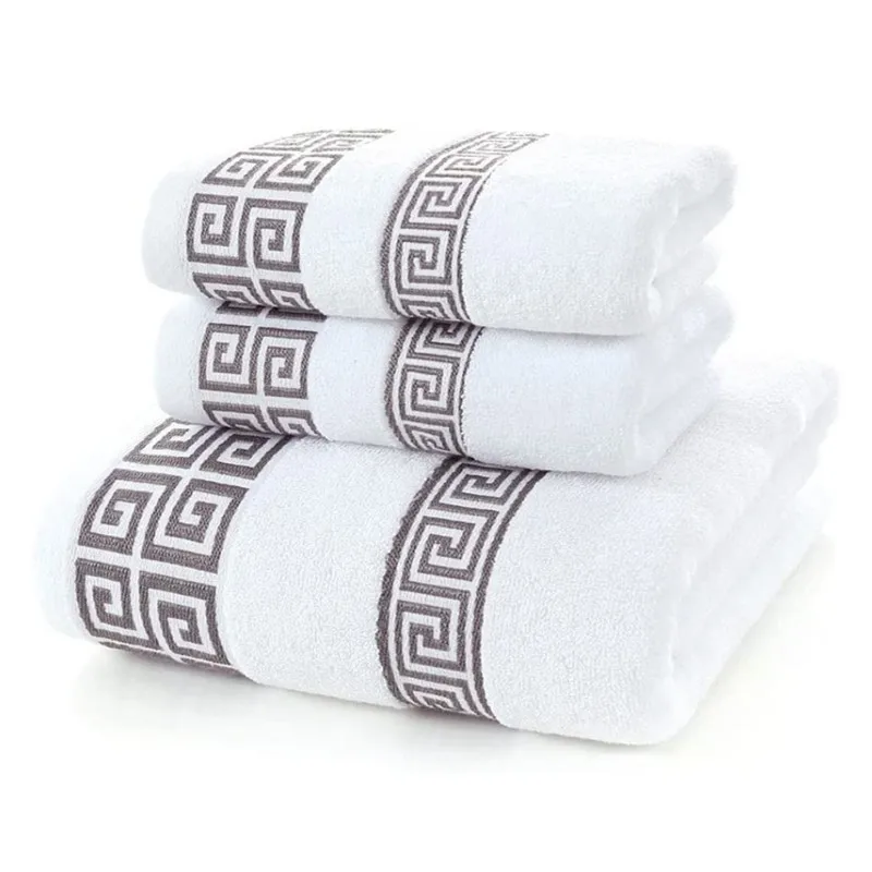 3-teiliges Luxus-Handtuchset | 100 % gekämmte Baumwolle | Jacquard-Stickerei