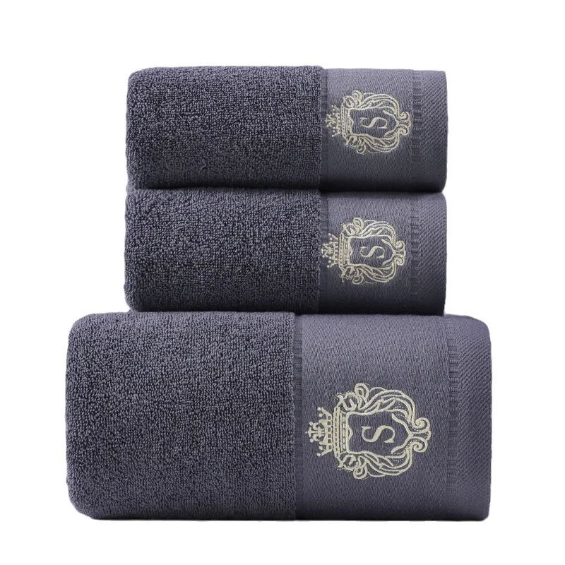 3-teiliges Luxus-Handtuchset | 100 % gekämmte Baumwolle | Jacquard-Stickerei