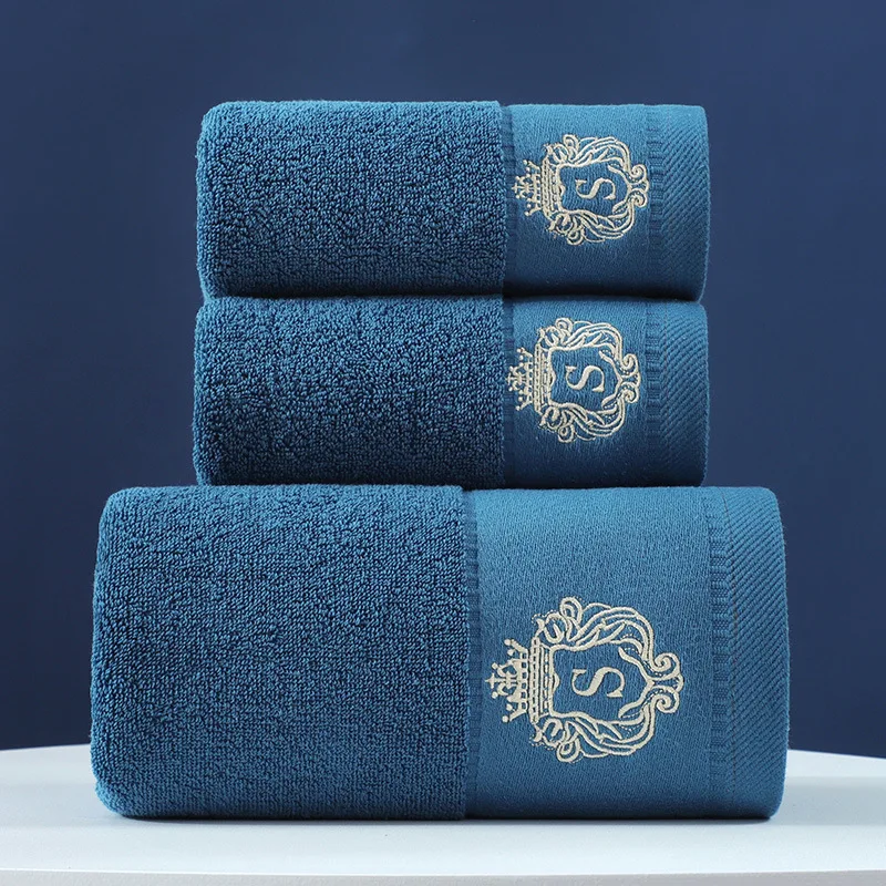 3-teiliges Luxus-Handtuchset | 100 % gekämmte Baumwolle | Jacquard-Stickerei