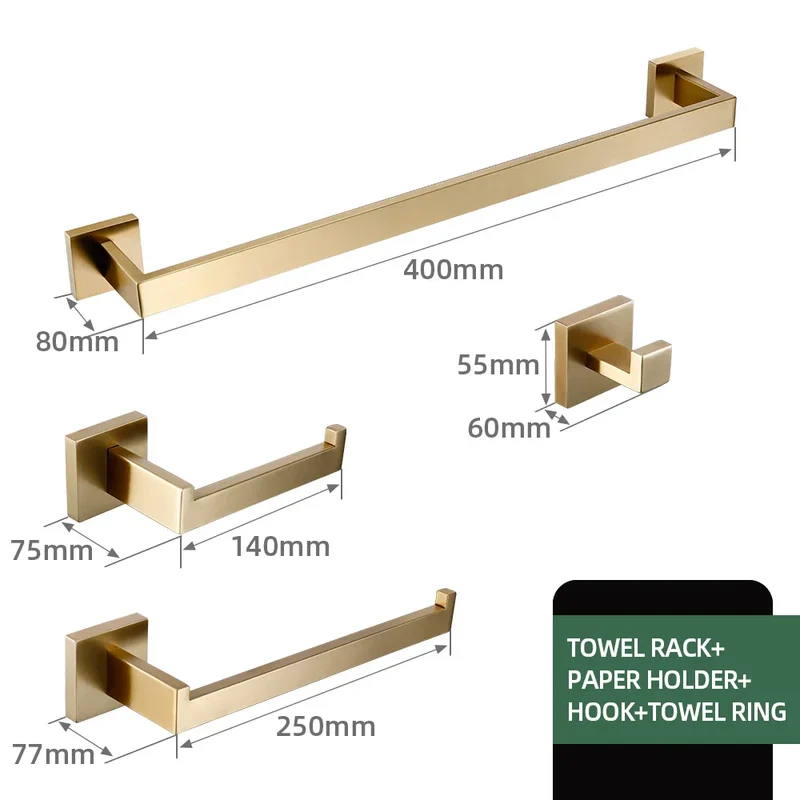 Badezimmer-Hardware-Set | Edelstahl – Gebürstetes Finish