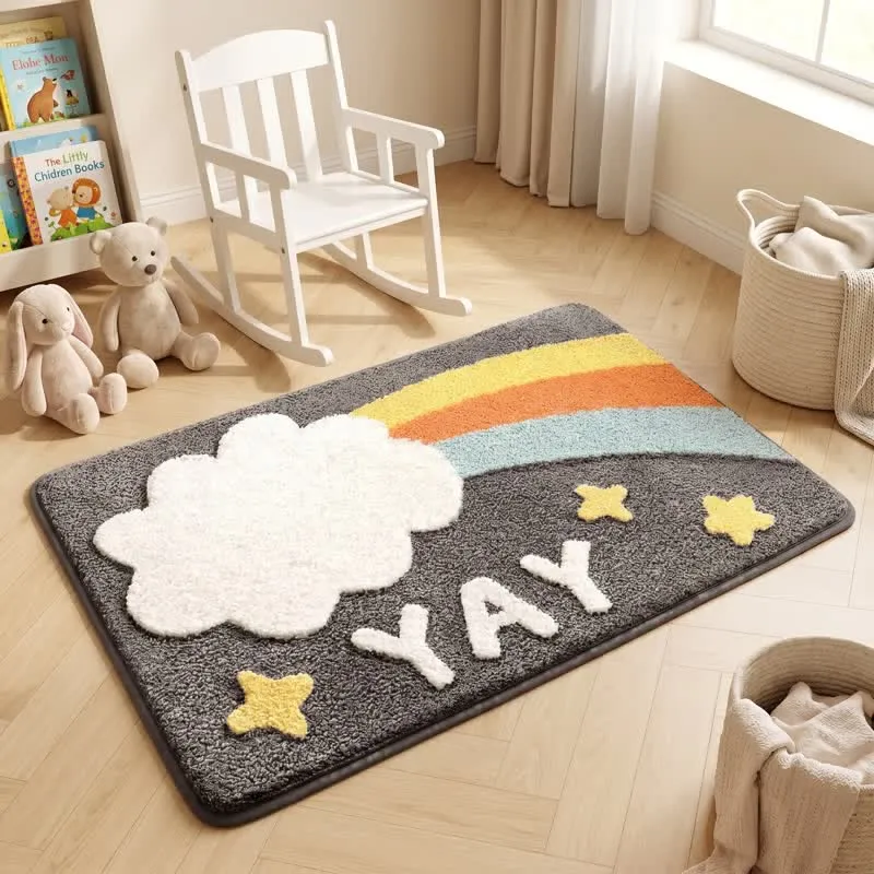 Juhu, Regenbogen-Badematte aus Kunstkaschmir!