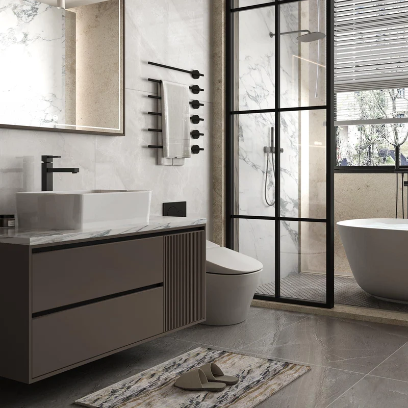 Garvee Lavabo da Bagno da Appoggio in Ceramica Bianca Rettangolare 47.5x37.5x13.5 cm