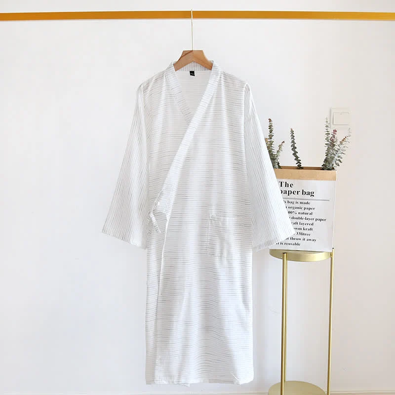 Unisex Kimono-Bademantel aus Baumwollgaze