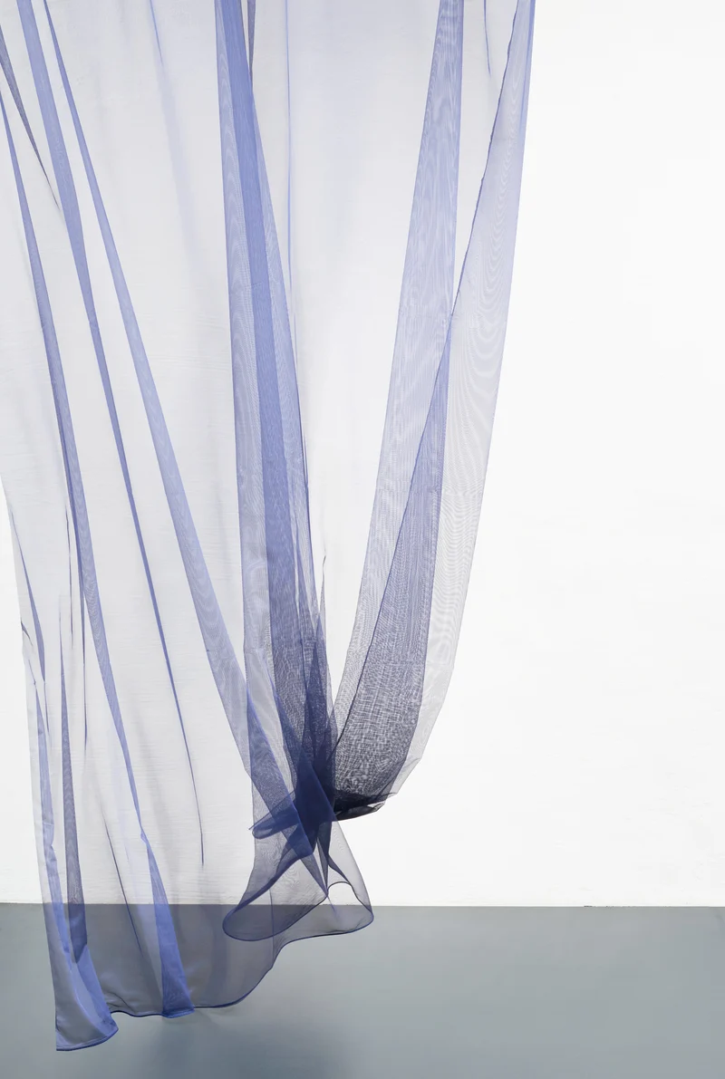 Metallic Sheer Curtains "Glamorous" in True Blue Color