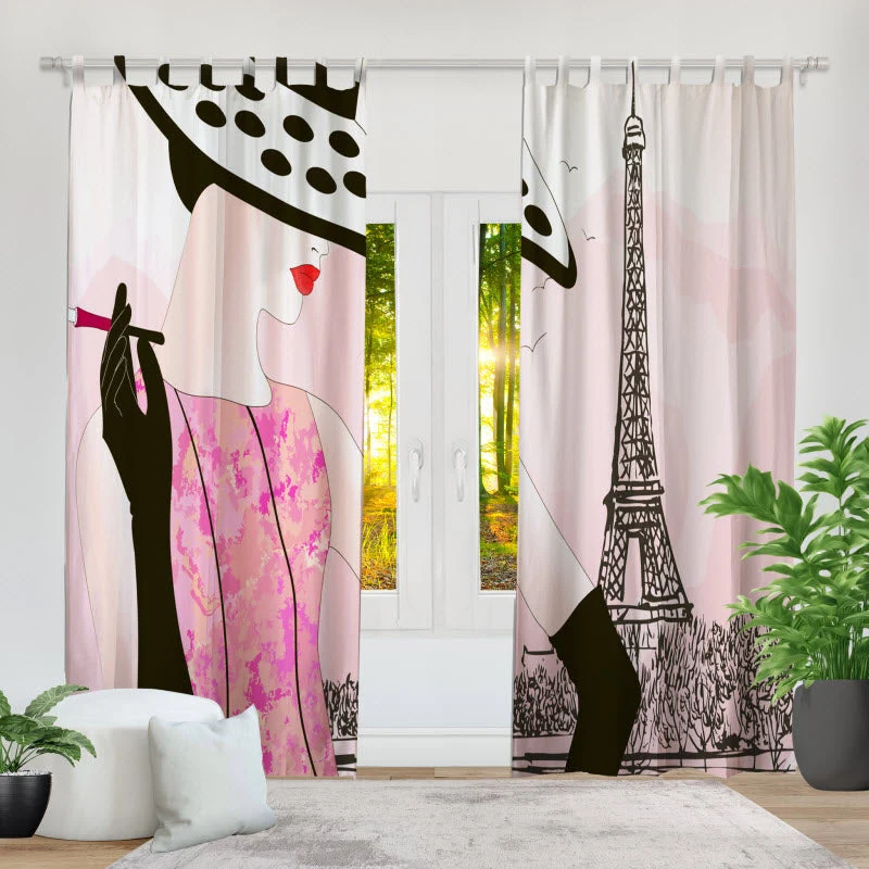 Fotovorhang "Modische Frau in Paris"