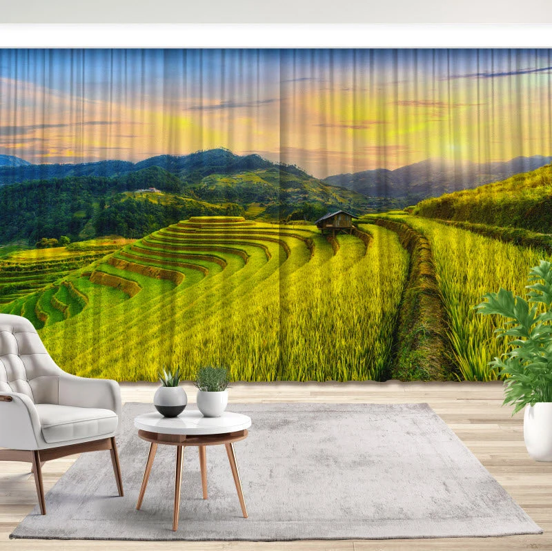 Fotovorhang "Reisfeld"