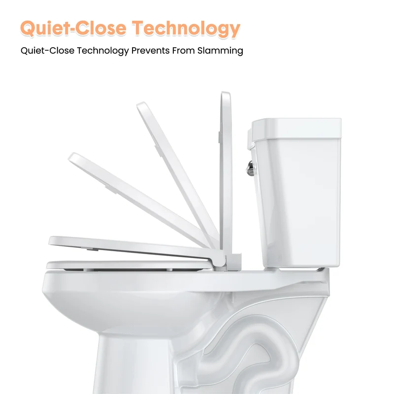 Garvee Sedile WC Rotondo 43 cm Con Rilascio Rapido, Design Anti-Vibrazione, Materiale PP, Cerniere Soft-Close, Bagni E Case In Affitto, Bianco