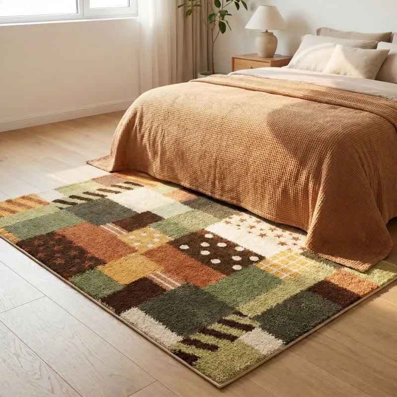 Patchwork-Teppich mit Sternen- und Punktmuster