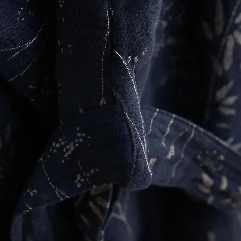 Kimono-Bademantel aus Bio-Baumwolle mit Gartenblumenmuster