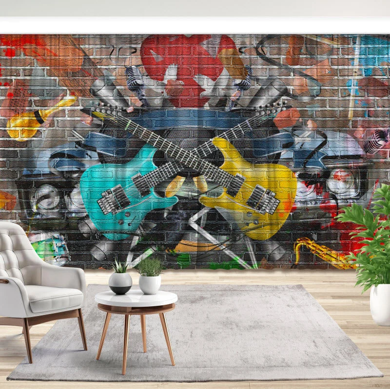 Fotovorhang "Graffiti Gitarre"