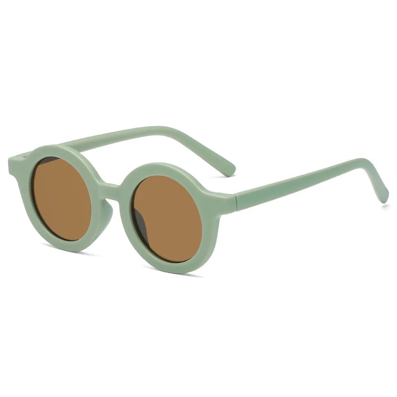 Dame rund solbrille med robust design og UV-beskyttelse Luvikno