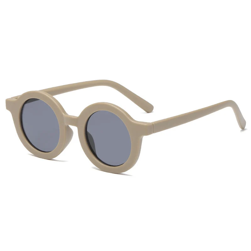 Dame rund solbrille med robust design og UV-beskyttelse Luvikno