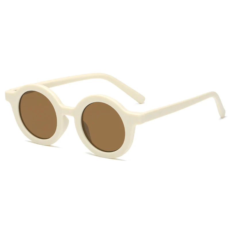 Dame rund solbrille med robust design og UV-beskyttelse Luvikno