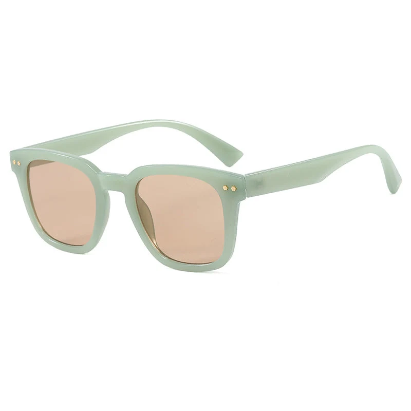 Dame Firkantet Solbrille med moderne gjennomsiktig ramme og UV-beskyttelse Luvikno
