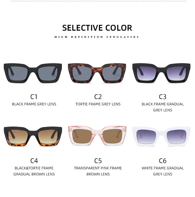 Dame kvadratisk solbrille med luksuriøs design Luvikno