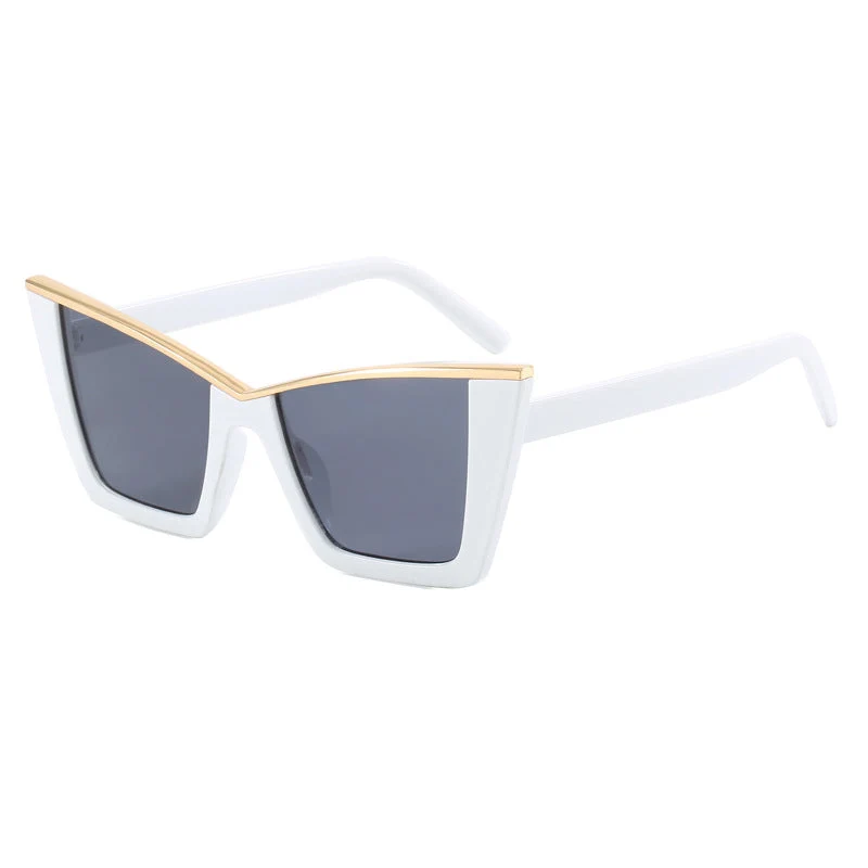 Dame firkantet solbrille med gullige detaljer Luvikno