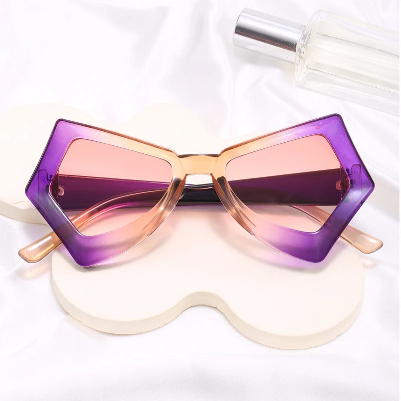 Dame polygonal solbrille i ekstravagant design Luvikno