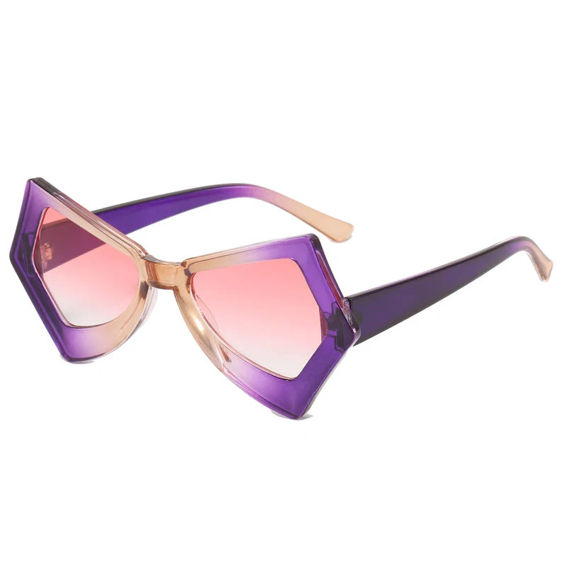 Dame polygonal solbrille i ekstravagant design Luvikno